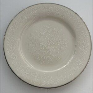 Noritake Affection‎ Bread Plate 6” Vintage Ivory Floral Silver Trim 7192